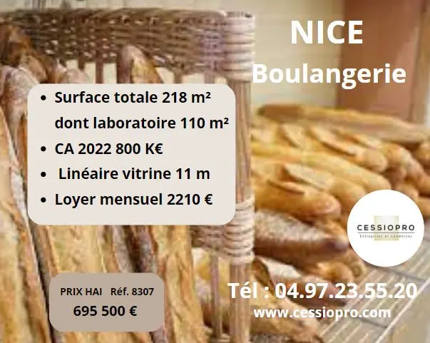 Fonds de commerce à vendre - Vente alimentaire - Nice (06100) - 695 500 €
