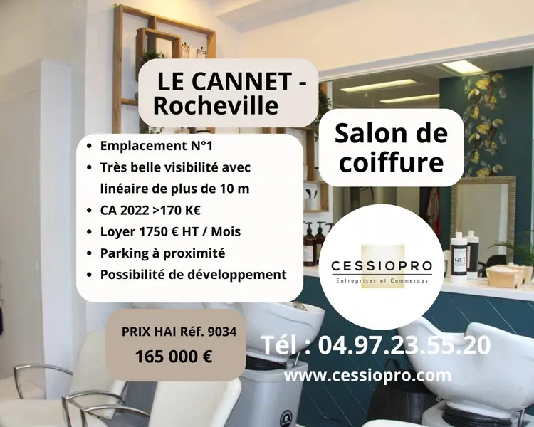 Fonds de commerce à vendre - Coiffure - Le Cannet (06110) - 165 000 €
