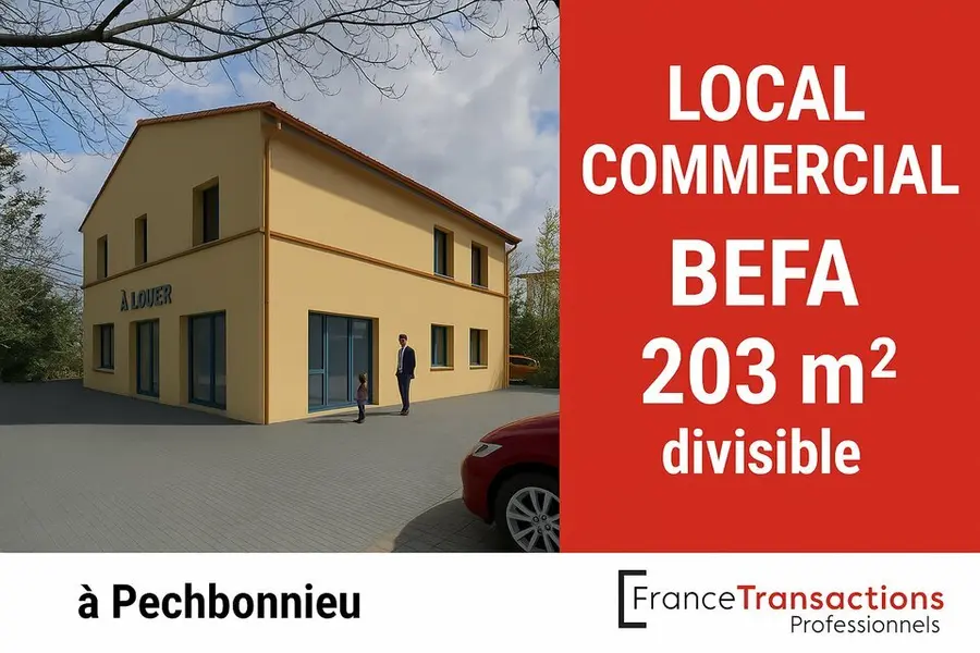 A LOUER LOCAUX COMMERCIAUX 101 à 203 m² PECHBONNIEU 