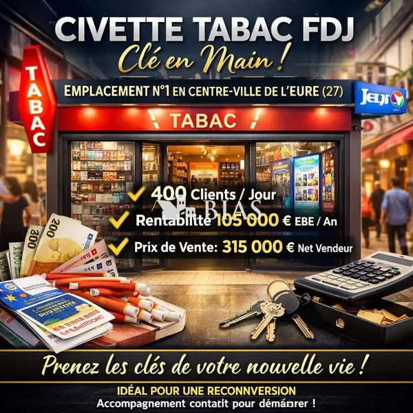 A vendre Fonds de commerce 65m² Bernay