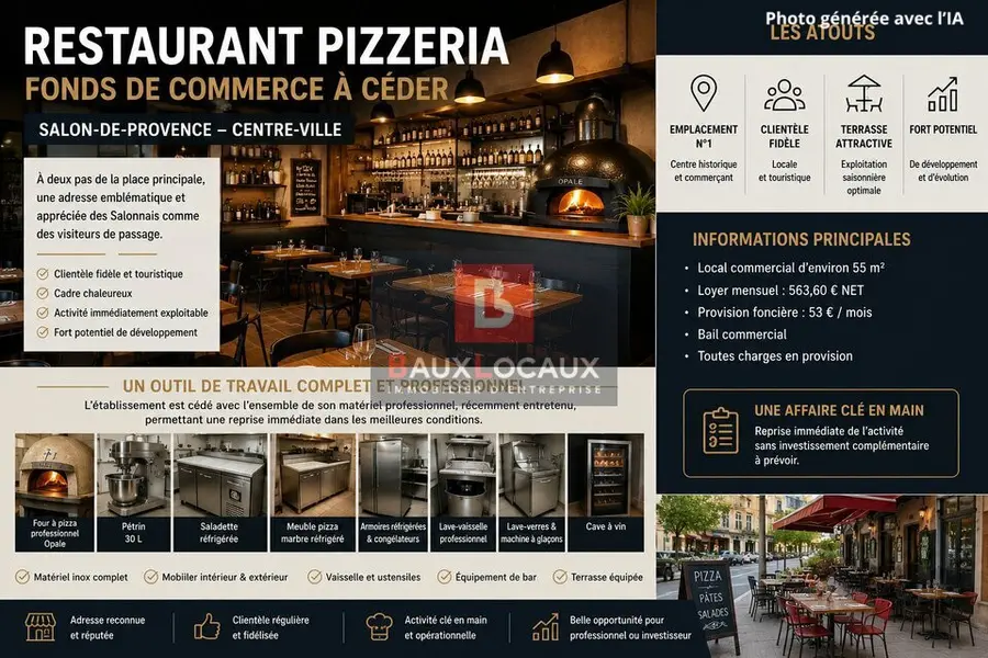 Fonds de commerce à vendre - Crêperie - Salon-De-Provence (13300) - 130 000 €