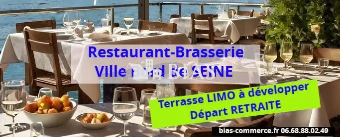 RESTAURANT-BRASSERIE avec TERRASSE SUD-LICENCE IV-Ville Bord de SEINE